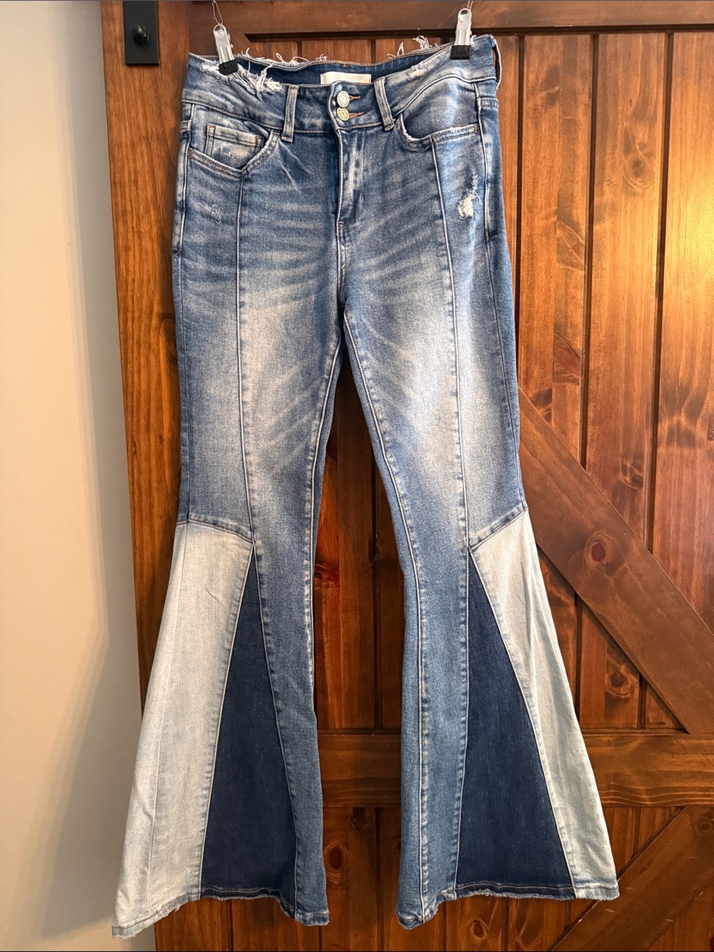 Women’s Two-Tone Flare Jeans - vervet- size 26